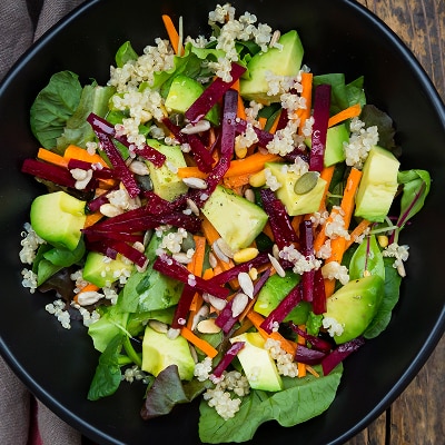photo of salad ingredients for longevity